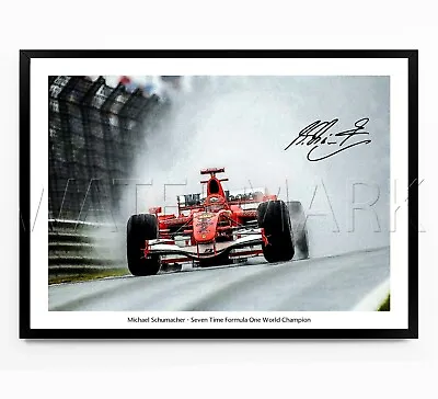 Michael Schumacher Signed Print Photo Poster F1 Formula One Tribute Art Framed • £29.99