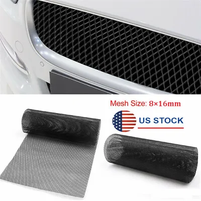 Universal Black Aluminium Car Bumper Lower Upper Grille Cover Mesh Net 40 X13  • $21.59