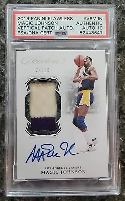 2018-19 Flawless Magic Johnson Patch Auto #d 24/25 Lakers Autograph Psa! • $1499.99