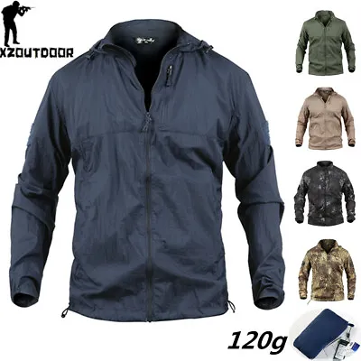 Mens Military Tactical Jacket Lightweight QuickDry Anti-UV Breathable Waterproof • $27.54