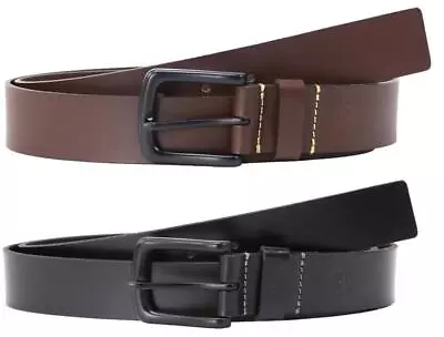 Timberland Men's 38MM Genuine Leather Belt With Black Metal Buckle • $19.99