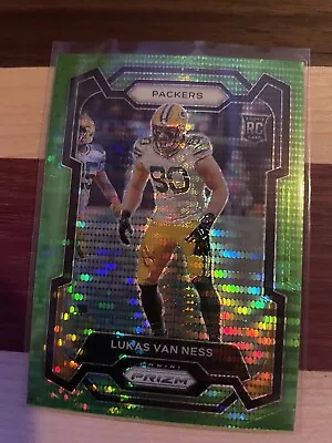 2023 Panini Prizm Lukas Van Ness Neon Green Pulsar #336 Packers Rookie RC • $0.01