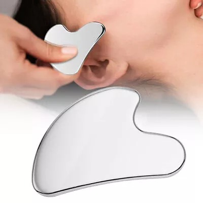 Gua Sha Stainless Steel Scraping Face Massager Tool Facial Scraper For All Skin • £4.02