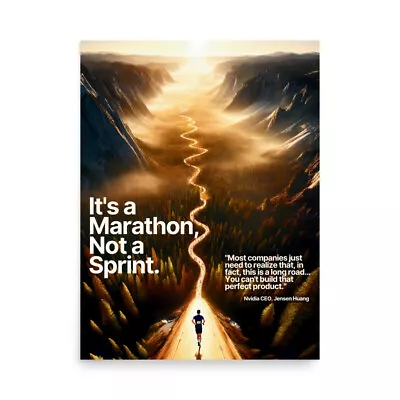 It's A Marathon - Tech CEO Motivational Poster • $24