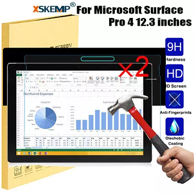 2Pcs For Microsoft Surface Pro 6 5 4 3 2 Go Tempered Glass Screen Protector Film • $7.99