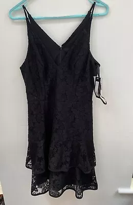 Ladies Black Lace Dress From Xscape Size Uk 10 New With Tags • £10