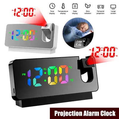 £15.59 • Buy LED Digital Projection Alarm Clock Temperature Date Snooze Ceiling Projector UK