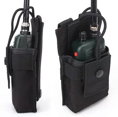 Tactical Radio Pouch Nylon Molle Walkie Talkie Holder Bag Hunting Magazine Pouch • $7.99