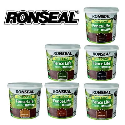 Ronseal One Coat Life Quick Dry Garden Shed And Fence Paint All Colours  5 Litre • £12.99
