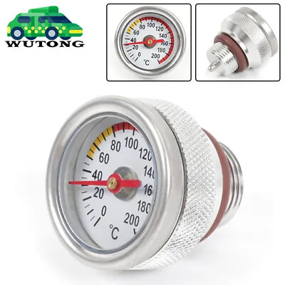 M20x1.5 Oil Temp Temperature Gauge Filler Cap For Motorcycle 0-200Celsius Silver • $15.99