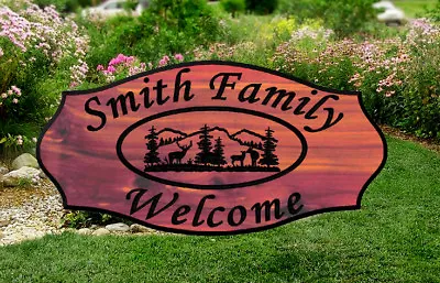 Custom Carved Cabin Wood Sign Rustic Plaque Aromatic Cedar • $57.95