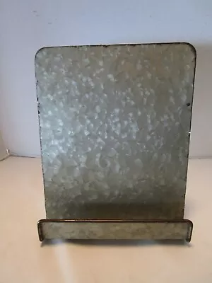 Galvanized Metal Book Recipe Art Picture Stand Holder Easel Free Standing 11 X 9 • $26