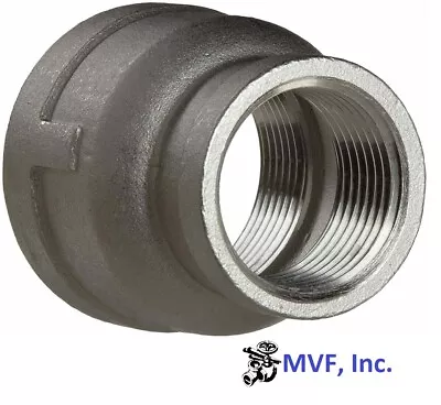 1-1/2  X 1-1/4  150 Female NPT Bell Reducer Coupling 304 Stainless SS19080741304 • $19.26