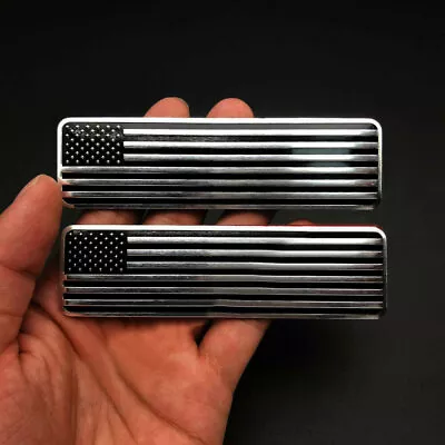 2x Black Metal USA American Flag Car Emblem Badge Motorcycle Stickers Universal • £7.13