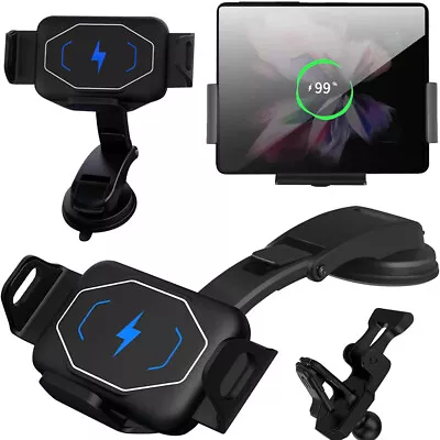 15W Qi Wireless Car Charger Holder For Samsung Z Fold 4 3 S23 Ultra IPhone 14 13 • $25.49