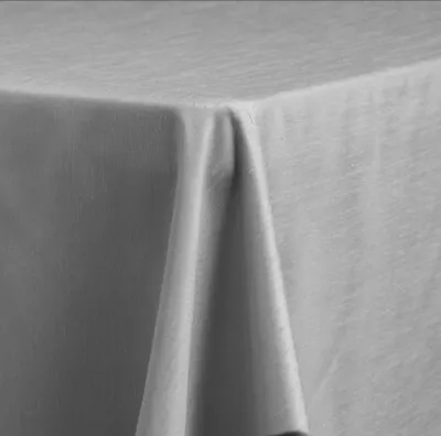 Silver Shantung Wedding Tablecloth Floor Length 29 Pcs • $650