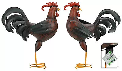 Large Metal Chicken Cockerel Rustic Metal Rooster Patio Garden Ornament Decor • £29.99