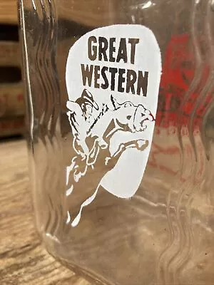 $14.99 • Buy Vintage Half-Gallon Milk Bottle Great Western Juice Co Cleveland Ohio? Cowboy