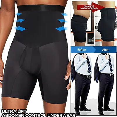 Mens Body Shaper Tummy Control Slimming Shapewear Shorts High Waist Abdomen Trim • $4.79