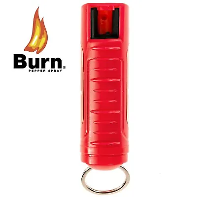 BURN Pepper Spray 1/2oz Red Molded Security Self Defense Keychain Belt Clip • $6.45