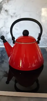 LE CREUSET KONE STOVE-TOP KETTLE WITH WHISTLE ENAMELLED STEEL 1.6 L Flame RED • £32