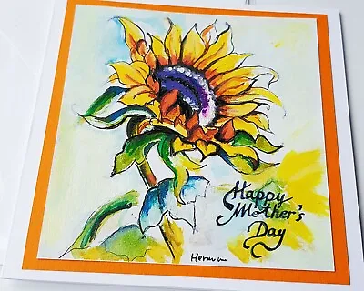 £3.50 • Buy Personalised Hand Painted Mother's Day Card Flowers Mother's Day Card, Handmade 