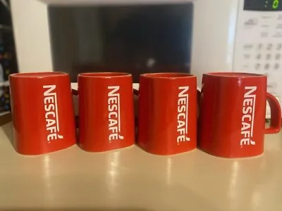 Nescafe Collectible Mug Coffee Cup Red Square 12oz LOT OF 4 • $50