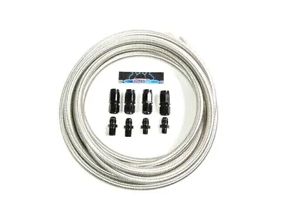 Automatic Transmission Cooler Line Kit Ford C4 C6 -6 AN Steel Braided Line Kit • $138.99