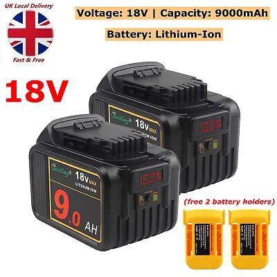 2x 18V 9.0Ah Li-Ion Battery For Dewalt DCB184 DCF885 DCB180 DCB182 DCB201 DCB200 • £76.10