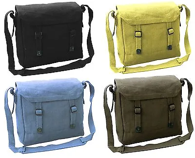 Canvas Shoulder Bag Vintage Army Military Style Haversack Work Tool Webbing Sack • £14.24