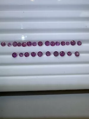 AAA RUBY Round Facet 100% Natural 2-2.5mm.  25 Rubies $60.00 SALE!! • $60