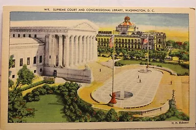 Washington DC Supreme Court Congressional Library Postcard Old Vintage Card View • $0.50