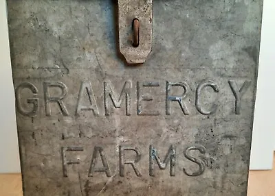 NY Gramercy Farms Dairy VTG Rare Classic Metal Milk Box Porch Deliver MCM $$ • $95