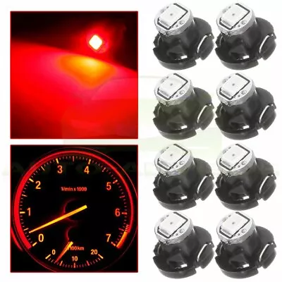 10Pcs Red 1-2835-SMD LED Bulb T4/T4.2 Neo Wedge Center Console Climate Light 12V • $8.99