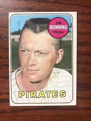 1969 Jim Bunning Pittsburgh Pirates Topps Baseball Card #175 HOF • $1.75