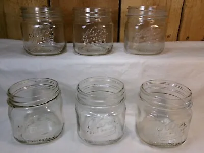 Lot Of 6 Vintage Kerr Self Sealing Square Squat Glass Wide Mouth Pint Mason Jars • $25.19