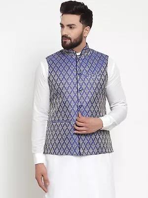 Designer Brocade Nehru Jacket Indian Traditional Ethnic Jacket For Men • $59.90