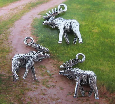  Retro Style Cute Moose Alloy Charm Pendants 18*16mm • $2.55