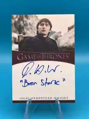 Game Of Thrones Isaac Hempstead-Wright  Bran Stark  Inscription Autograph Card • £16