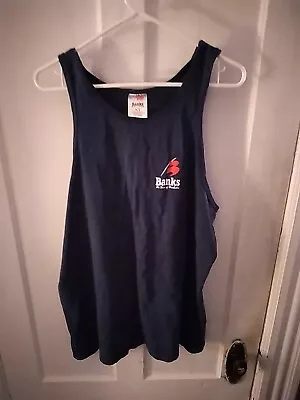 Vintage Banks Beer Men's Tank Top - Size XL - Blue - Made In Barbados • $12.99