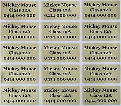 $5.99 • Buy 120 Gold Customise Personalised Name Stickers Vinyl Tag / Label, 3.0 X 1.5 CM