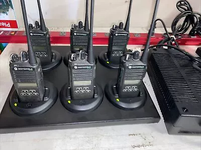 6 Used Motorola CP185 435-480 MHz UHF 4 Watt Radios 16 Channel W/ Gang Charger • $775