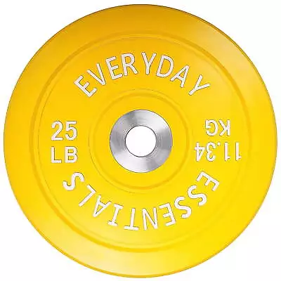 Olympic Bumper Plate Weight Plate With Steel Hub Strength Training 25 Lbs Single • $37.99