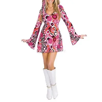 Vintage 60s 70s Hippie Flower Dress Costume Ivana Gogo Flower Power Dress Up • £17.44