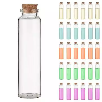 30Pcs Transparent Glass Message Vials With Cork Stoppers Glass Wish Bottles Ti • $16.99