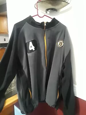 Boston Bruins  Jacket Vintage Bobby Orr 3XL  #4 Super Soft Pull Cord Waist • $99.99