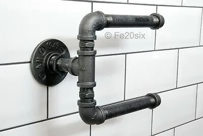 Urban Industrial Retro Steampunk Pipe Antique Double Toilet Roll Holder Fe20six  • £32.50