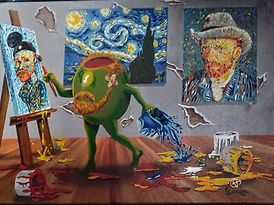 **SALE**Michael Godard Giclee On Canvas Embellished Titled 'Van Gogh Dark'SIGNED • $495