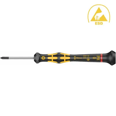 Wera 05030117001 Kraftform ESD PH #000 Phillipshead Mini Screwdriver • $12.76