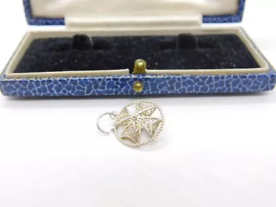 Sterling Silver Maltese Cross Filigree Charm Pendant Vintage C1970 • £15